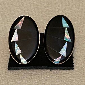 MICHAEL KIRK One-Of-A-Kind Jet & Opal Earrings